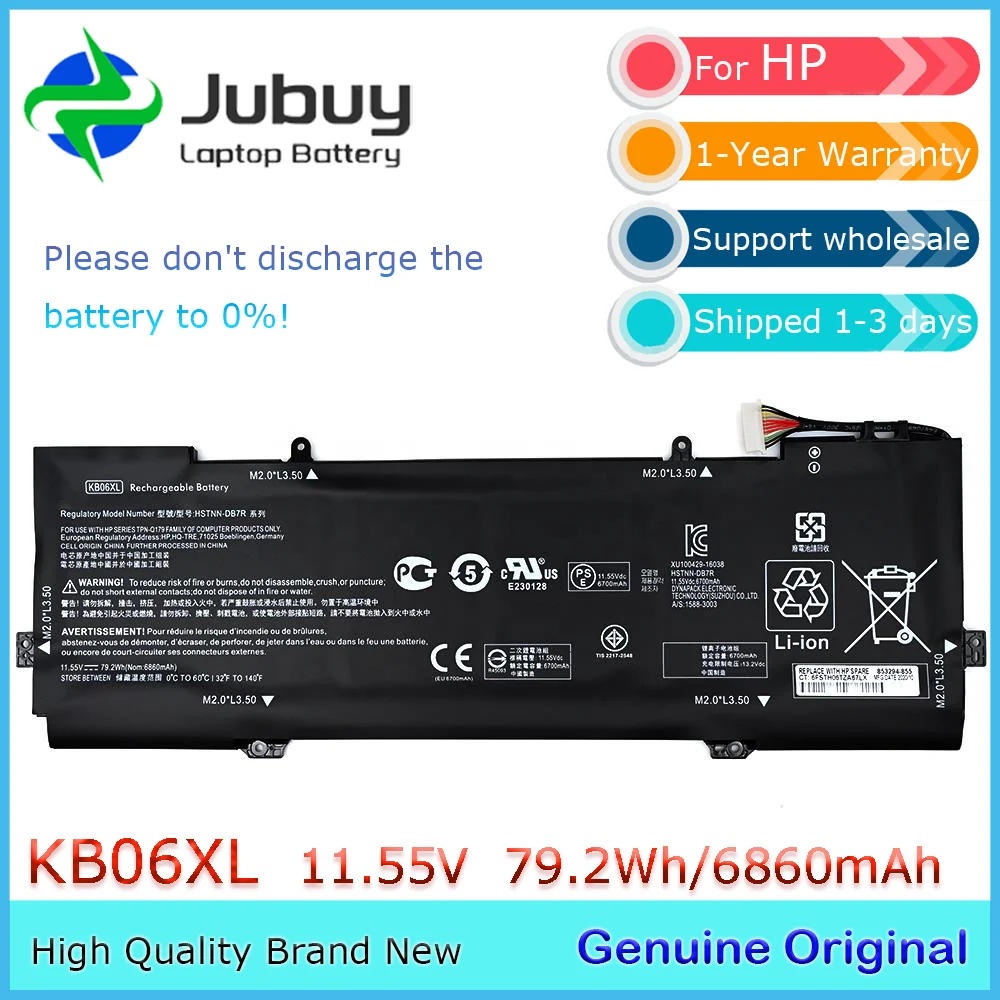 KB06XL 11.55V 79.2Wh Original Laptop Battery for HP Spectre X360 15 15-Bl012DX 15-BL0XX TPN-Q179