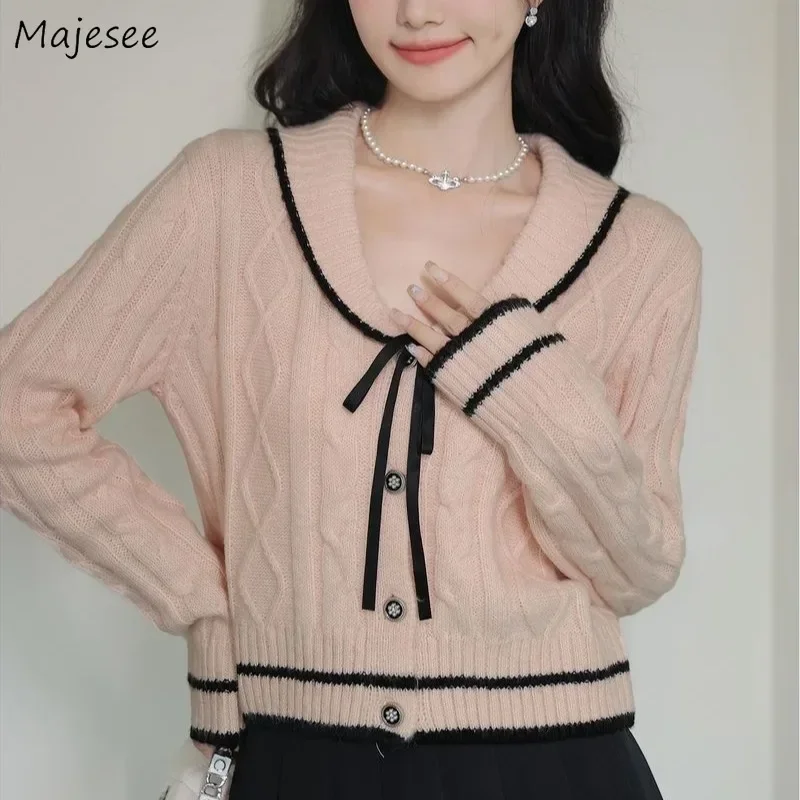 

Женский кардиган Sweet Petter Pan с воротником-стойкой, универсальный кавайный шикарный японский стиль, популярный трикотаж, нежный студенческий повседневный осенний модный