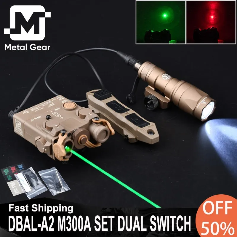 Tactical Wadsn DBAL A2 Red Green Dot Indicator Hunting Single Laser M300A MINI Scout Light Dual Function Pressure Switch Set