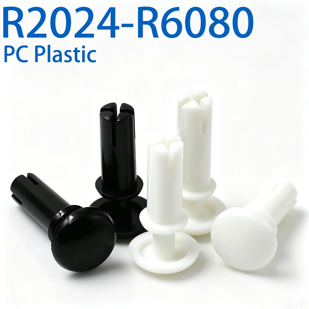 30pcs Nylon Push Rivets R Type Plastic Snap Rivets PCB Board Fastener Clip Male Female Rivets R20-R60