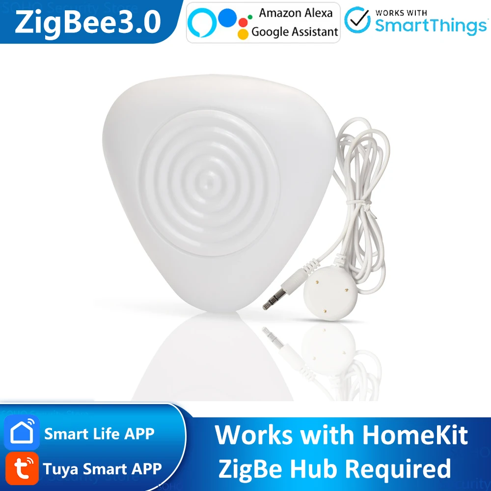 Works with Smartthings HomeKit Alexa Google Tuya Smart Standard ZigBee3.0 Water Leakage Detector Flood Sensor APP Remote Control