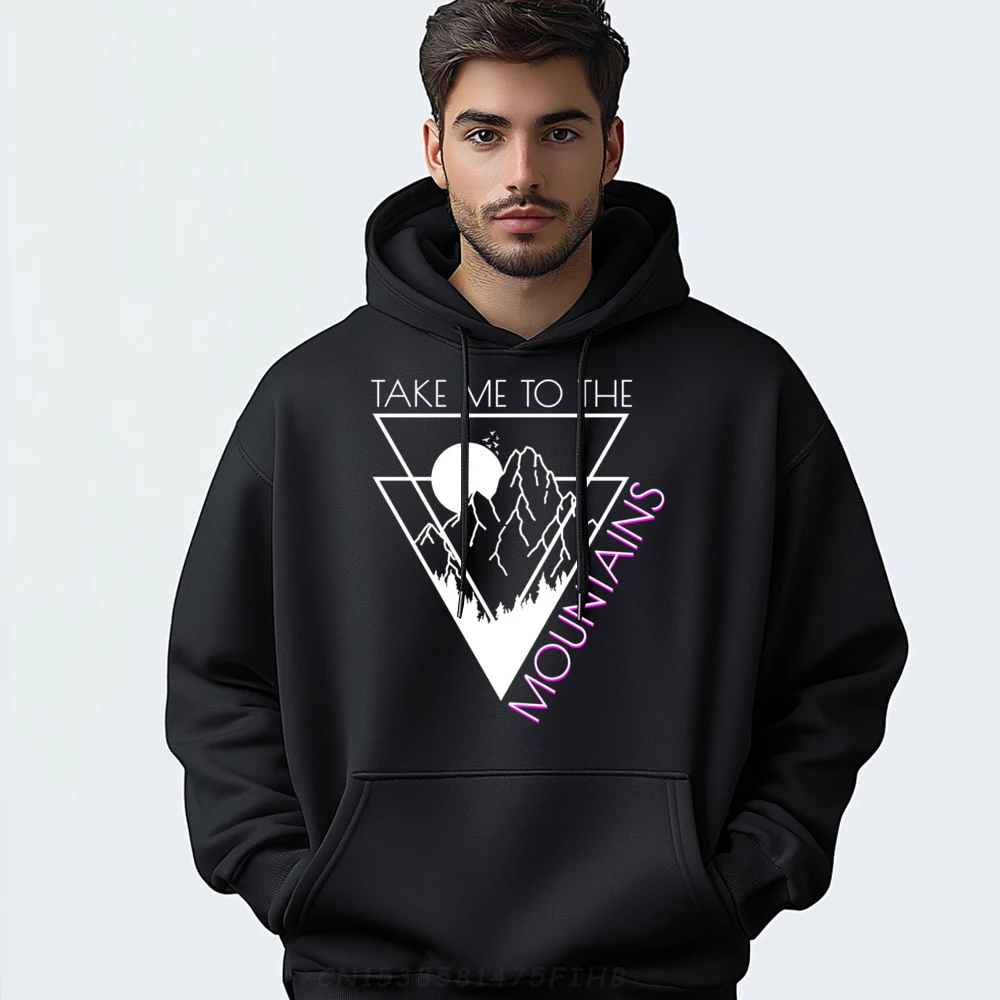 

Casual Take Me To The Mountains Hoodies Dad Retro Thanksgiving Day Crew Neck Long Sleeve Hoodies Funny Sweatshirt