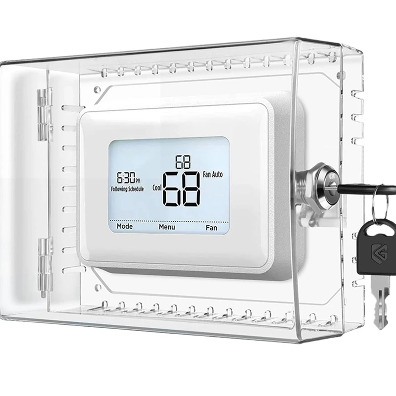 Cubierta grande de la caja de bloqueo del termostato con llave para Honeywell, cubierta transparente del termostato que se adapta a termostatos de 5H X 6 pulgadas de ancho o más pequeño