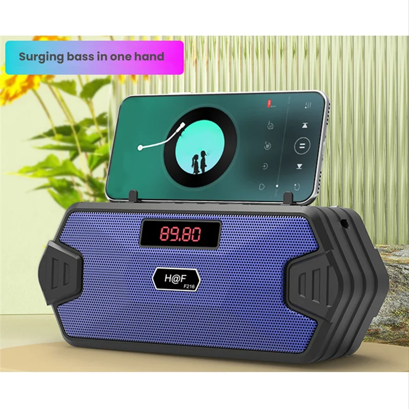 Portable Wireless Speaker Bluetooth Mini Subwoofer Support TF Card USB Speaker FM Receiver/Radio with FM Blue