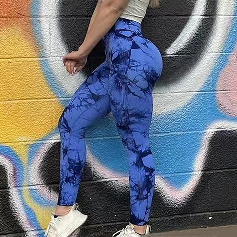 Tie-Dye Yoga Pants Sports Leggings Women Seamless High Waist Push Up Woman Tights Sexy Fitness Workout Legging Gym Clothing