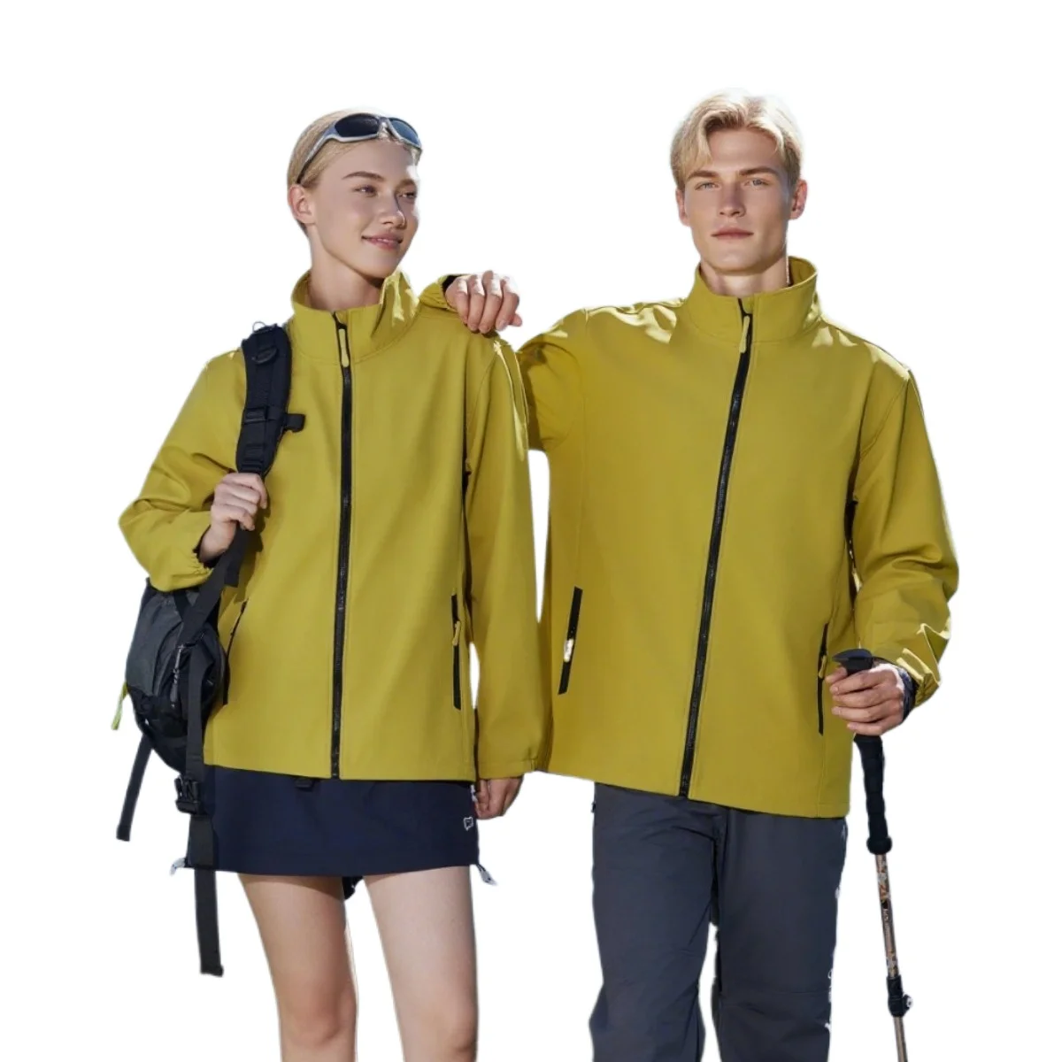 

Men's 2025 New Hot Women's Fashion Outdoor Jacket Spring and Autumn Windproof Stand-up Collar Zipper Coat High-end Brand Top