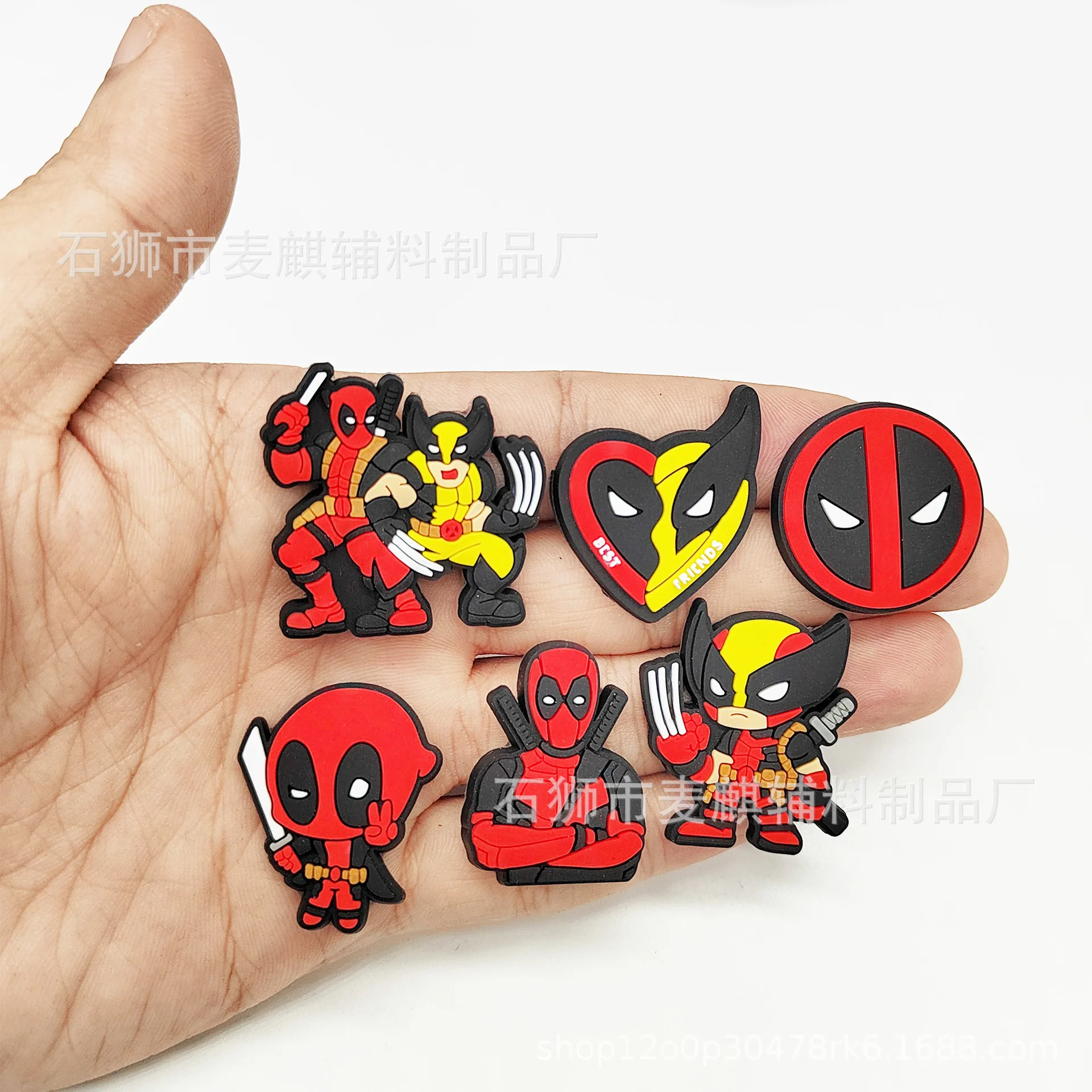 Hot 9pcs/set Deadpool Collection Shoe Charms for DIY Shoe Decorations Accessories Decorations Sandal Decorate Kids Gifts