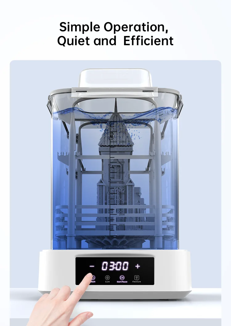 ANYCUBIC Wash & Cure 3 Plus Large Volume Curing Washing Machine For SLA LCD Resin 3D Printer Cleaning Size 228*128*250 mm