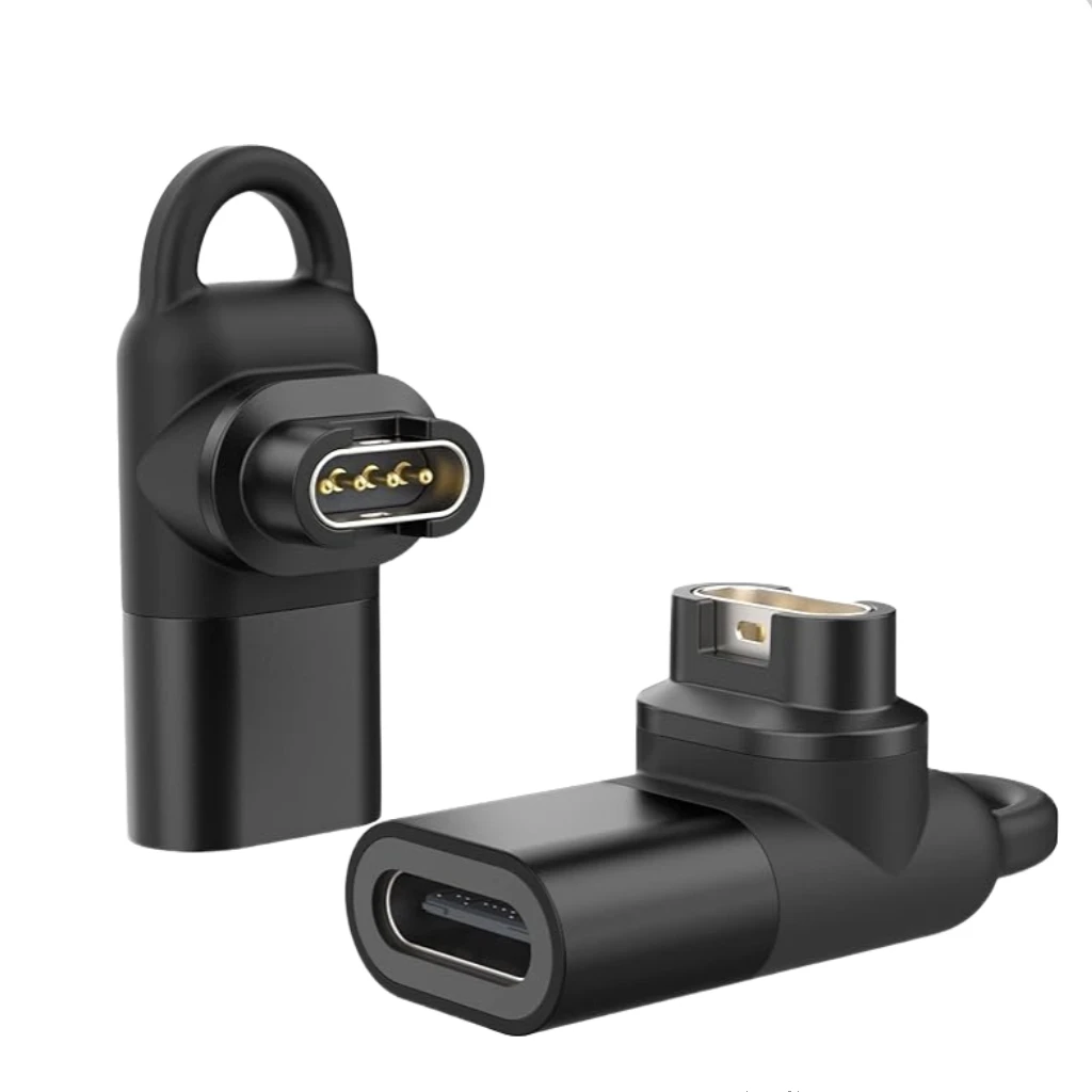 Adaptador USB C a Garmin, Conector de Carga Tipo C de 90 Grados, Transferencia de Datos y Carga para Relojes Garmin Fenix 7/7S/7X Forerunner 245
