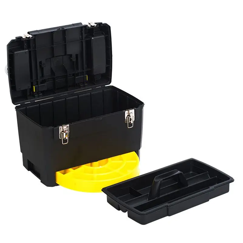 Combined Stacking Toolbox with Tie Rod and Pulley, Hand-pulled Toolbox, Thickened Hardware Storage Box