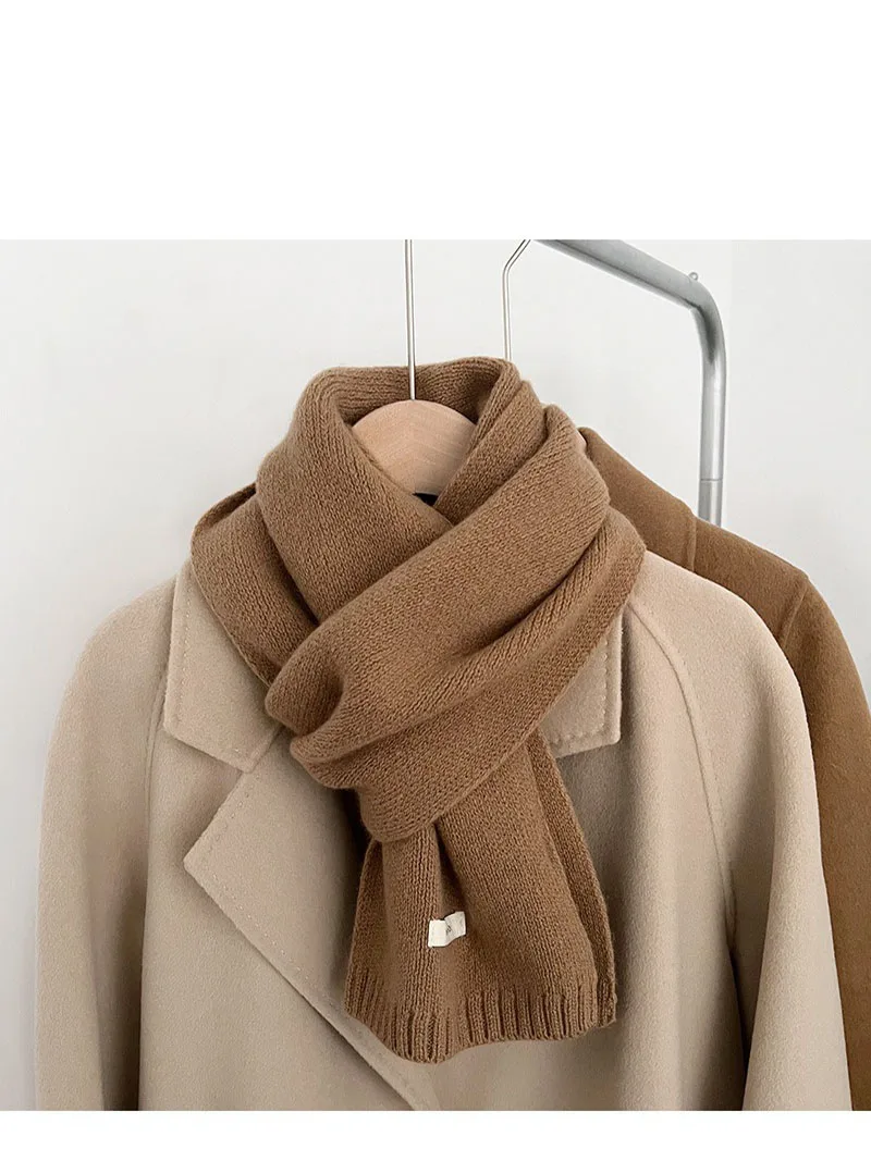 Pure Wool Scarves Women Knitted Scarf Winter Accessories