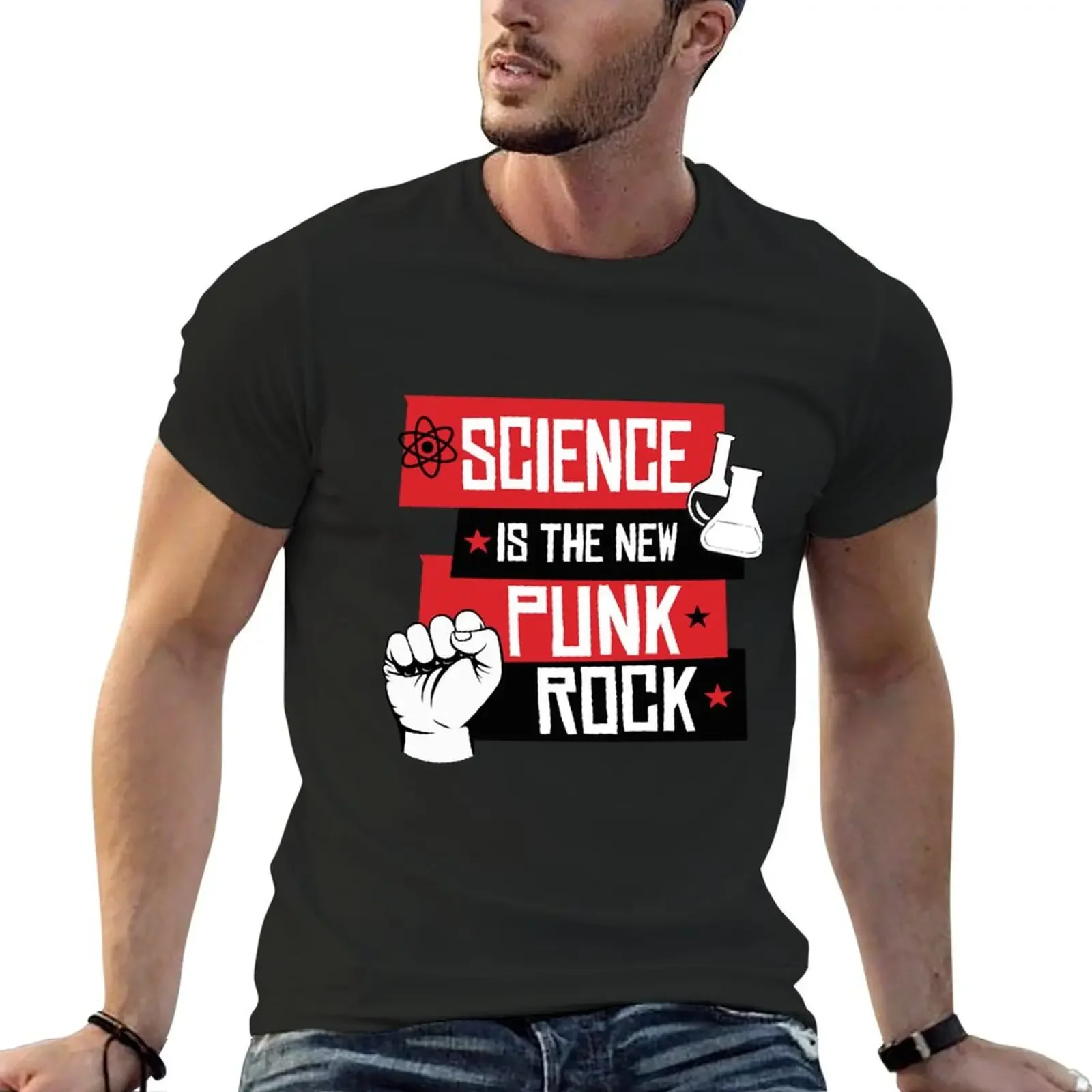 Science is the new Punk Rock T-Shirt tees basketball graphic tees customs mens t shirts top quality