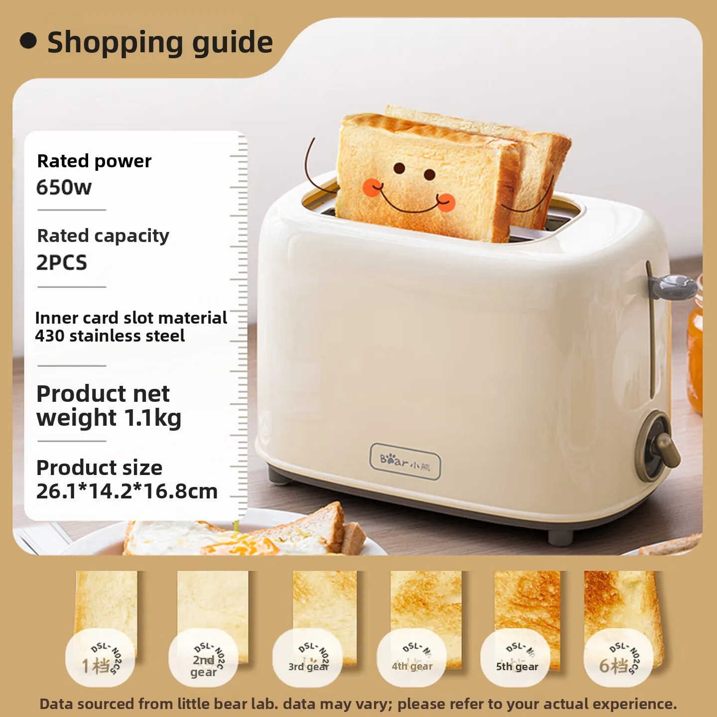 2 Slice Toaster with Warming Rack 6 Browning Levels Wide Slot Bread Toaster for Home Kitchen Breakfast Daily Family Use 토스터