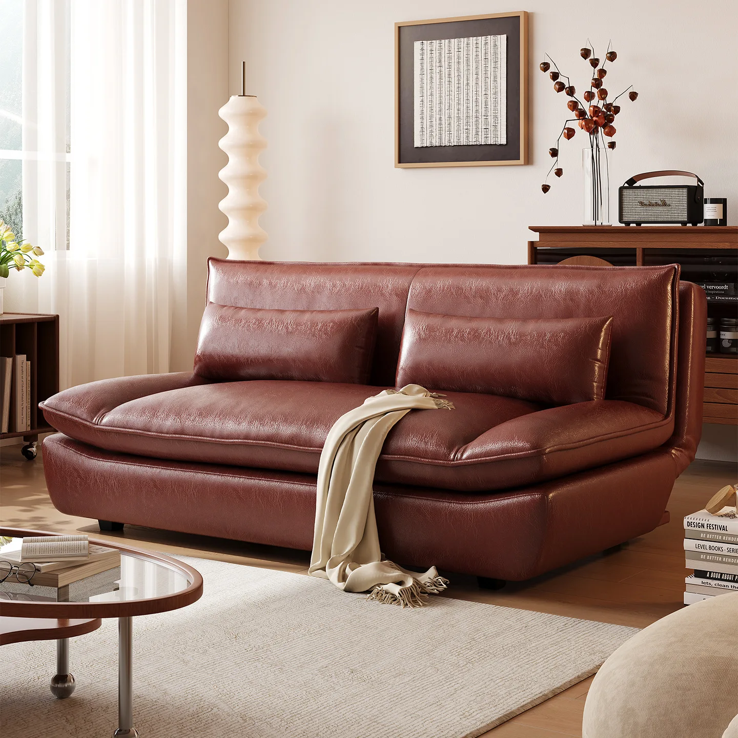 Antique Sailing Sofa Bed Dual-Use Foldable Home Decor Furniture for Small Apartment Living Room Multi-Functional Lazy Straight