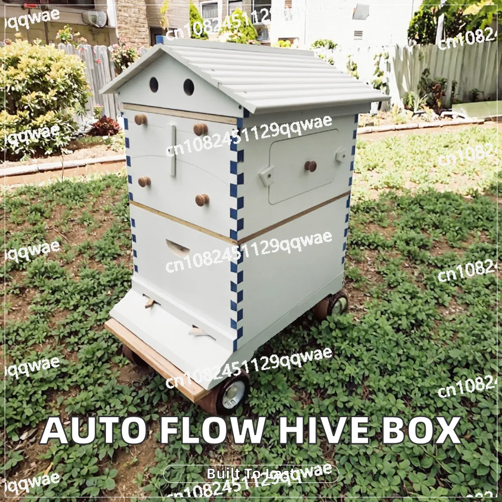 New automatic wooden beehive 7-piece set with queen bee baffle