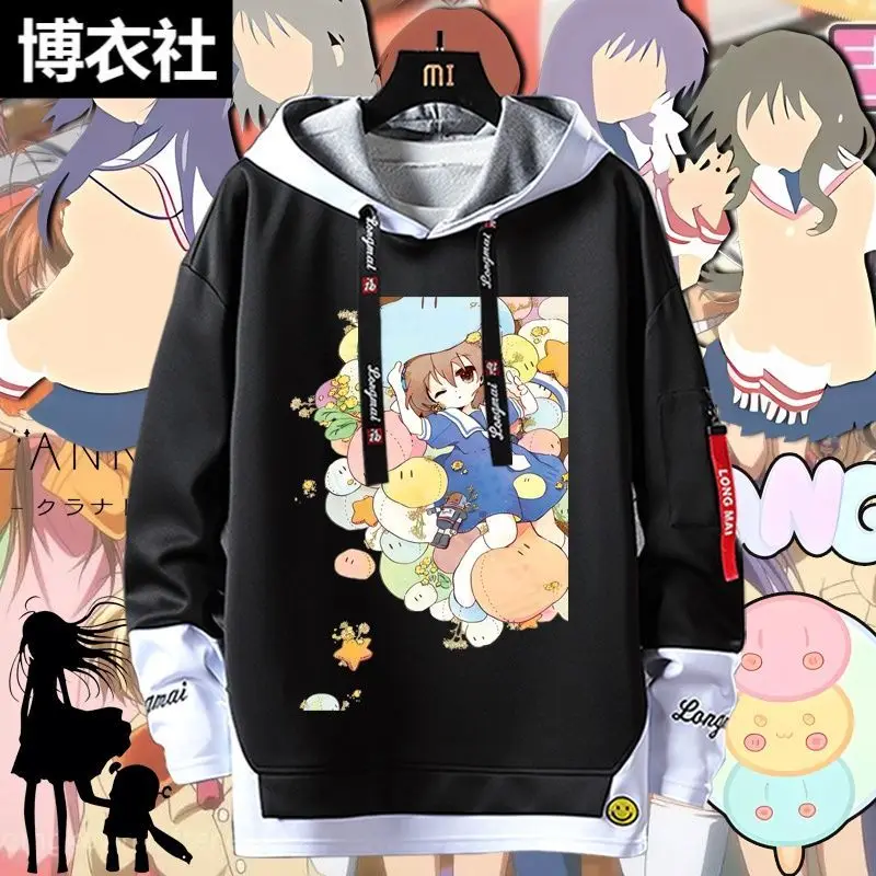 

Тематическая толстовка с капюшоном Clannad Okazaki Tomoya Furukawa Nagisa для мужчин и женщин, повседневная модная одежда свободного кроя