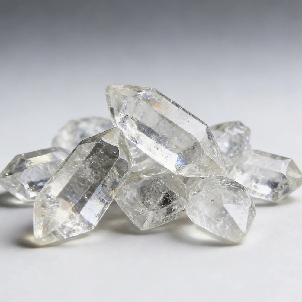 5pcs Natural Herkimer Diamond Quartz Crystal - Raw Irregular Shaped Stone for Reiki Healing and Home Decor Collectible Stones view 3