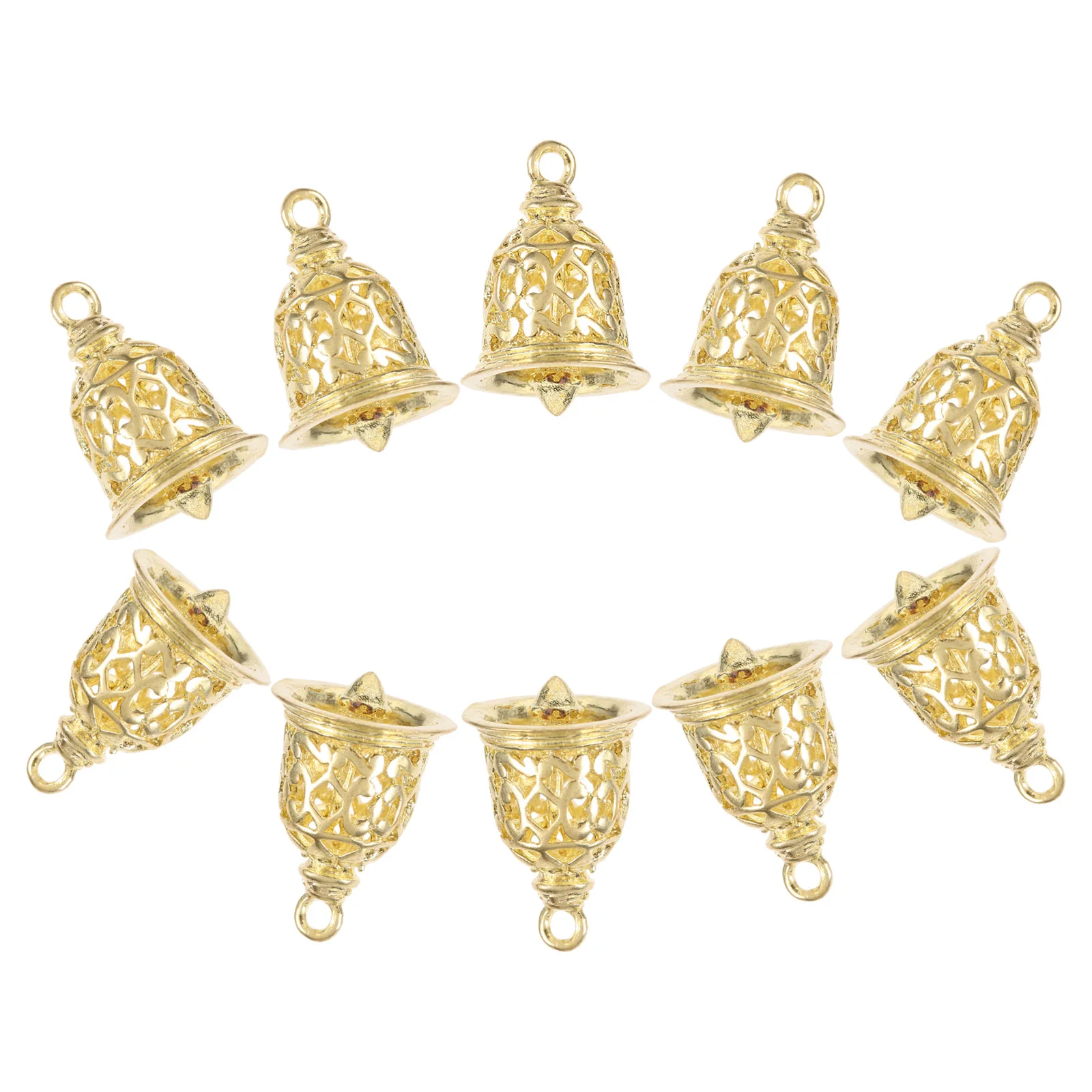 

10 Pcs Hollow Bell Hanging Decoration Brass DIY Clothes Accessories Rustic Bells