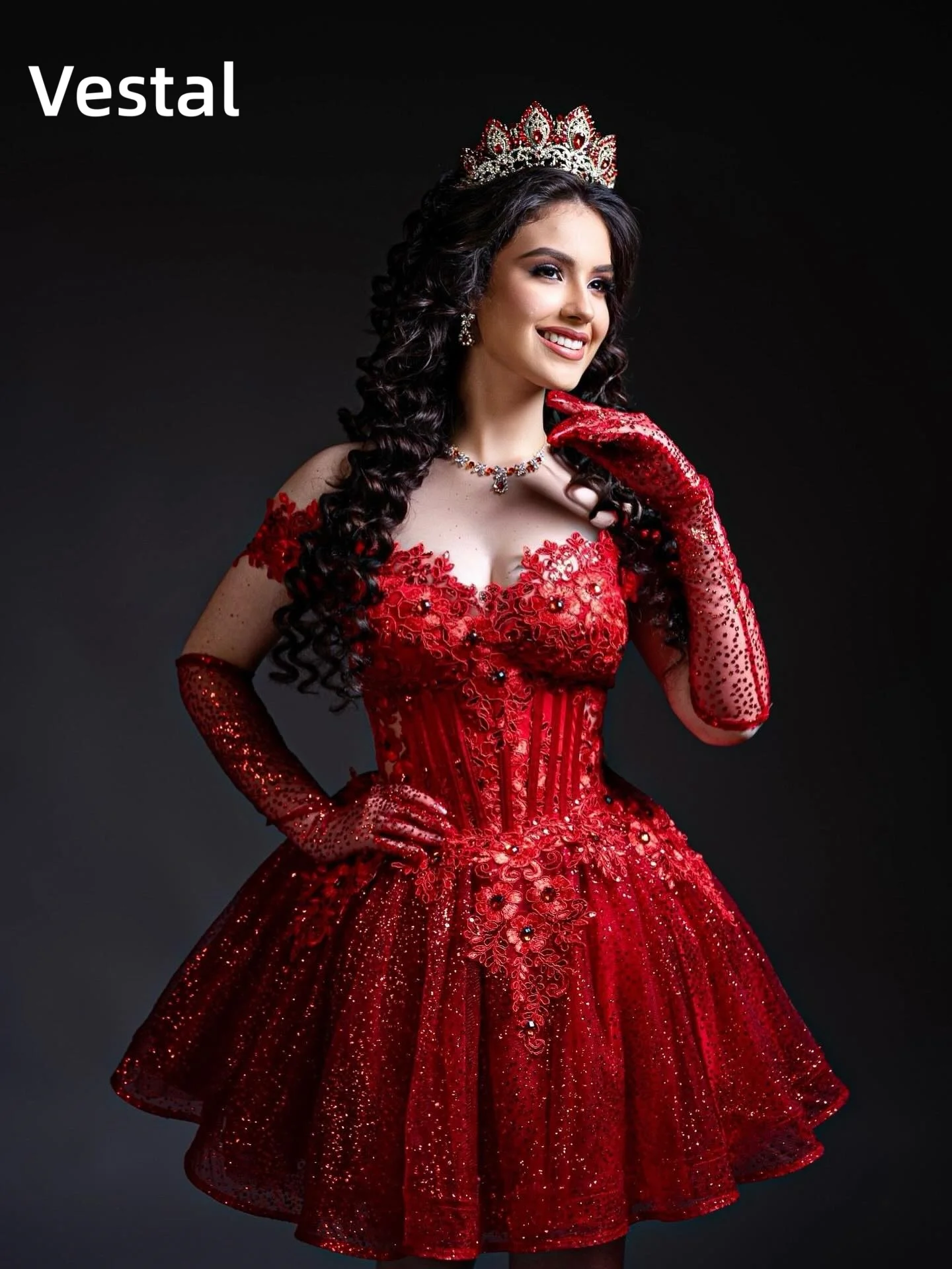 Red Quinceanera Dress Short Off Shoulder Homecoming Dress Sweet 16 Birthday Party Vestido De Quinceañera Corto Customized