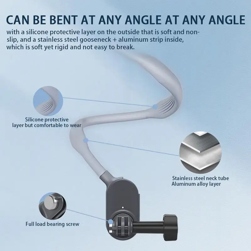 휴대폰 거치대 어라운드 목 마그네틱 실리콘 목 삼각대, 가슴 마운트, 비디오 녹화, 휴대폰 목 거치대, 가슴 스탠드