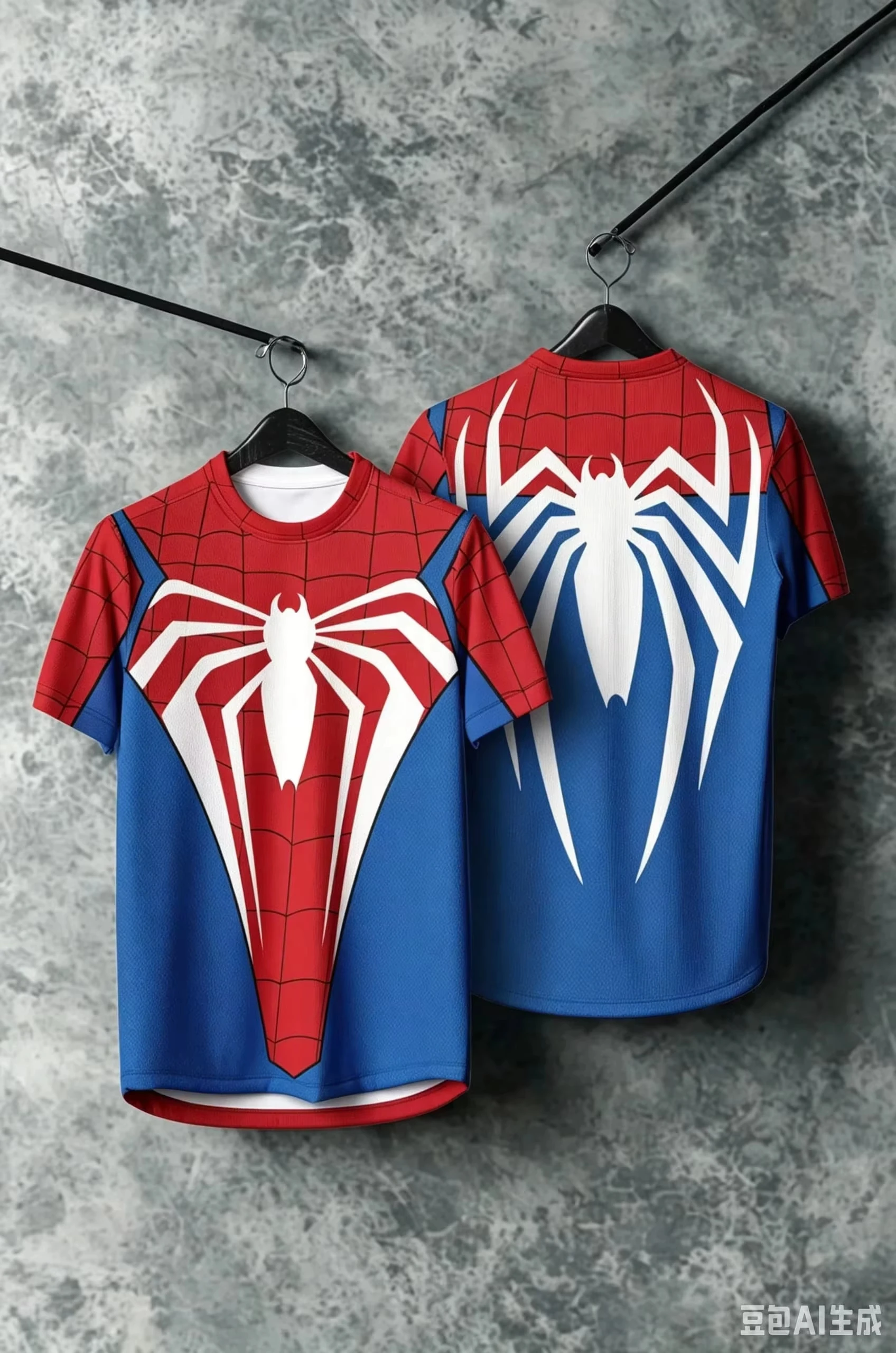 Men Women Red Blue Spider Web Short Sleeve T Shirt 3D Print Sports Jersey Casual Cosplay Top Family Matching Kids Adults T-Shirt