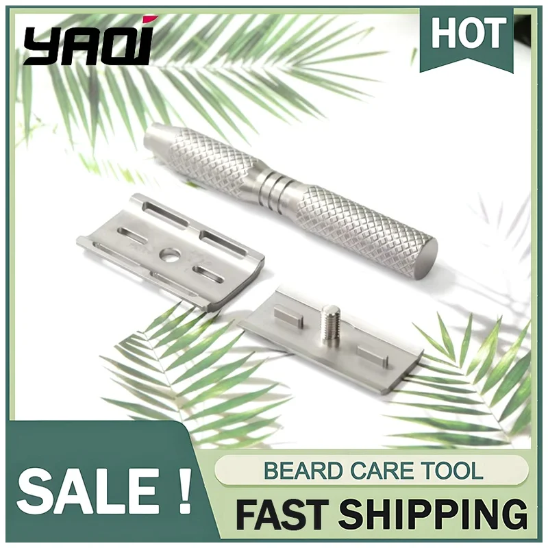 0.70mm Blade Gap YAQI Ghost Cross Grain Pattern Titanium Light Weight Safety Razor Provide Precise Comfortable Razor For Mens