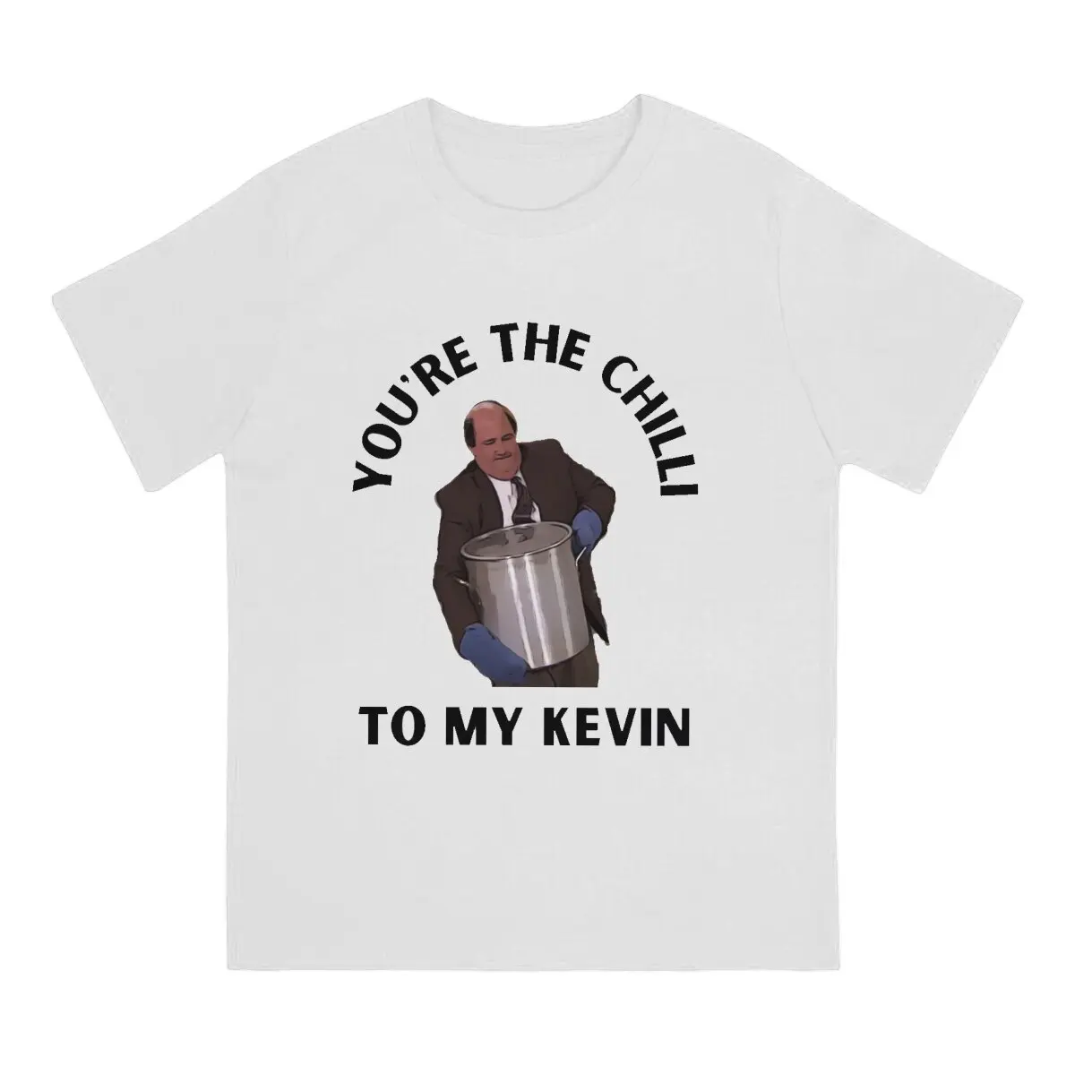 Men's Kevin's famous Chilli T Shirt TV The Office Cotton Tops Novelty Short Sleeve Round Neck Tees Printed T-Shirts