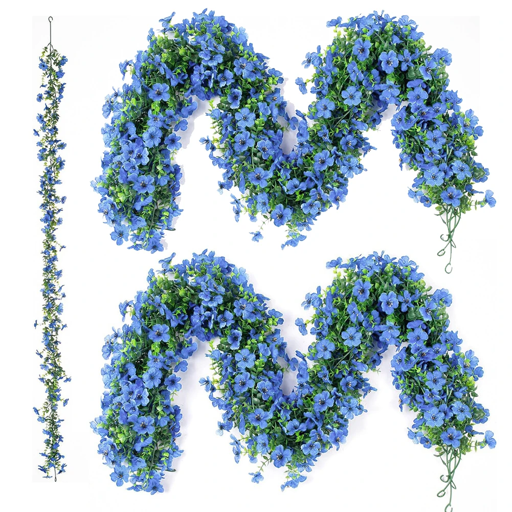 Artificial Flower Rattan Garland 2pcs 5 9ft Faux Floral Vine for Wedding and Home Decor Charming Touch for Any Occasion