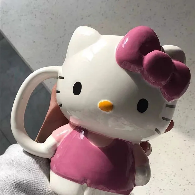 400ml Sanrio Hello Kitty Mug Creative Ceramic Cup For Girls Large Capacity Coffee Milk Cup Cartoon Cute Home Office Ceramic Mug