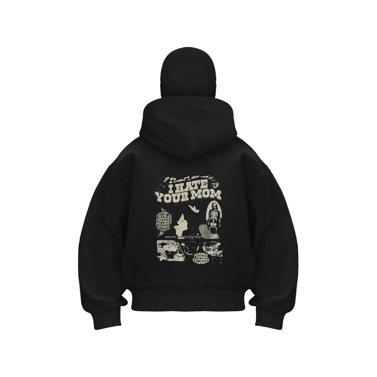 I Hate Mom Edgy Text new item double hooded sweatshirt men's hooded