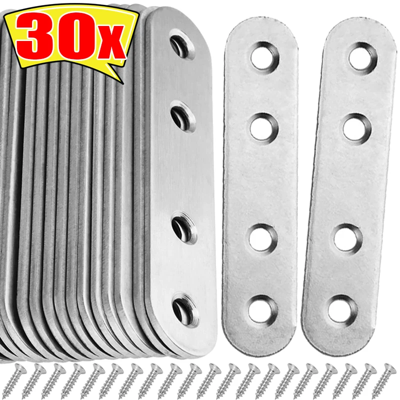 Edelstahl-Eckhalterung, Ausbesserungsverbindungsplatte, Reparatur, Befestigungsverbinder, Möbel, Schrank, Regale, flache, gerade Klammer