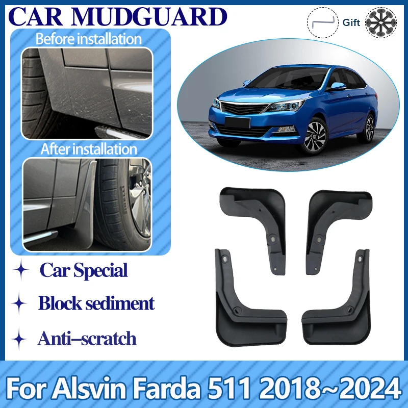 

For Changan Alsvin MK3 Farda 511 2018~2024 Anti-splash Mudflap Splash Mud Guards Front Rear Fender Car Accessoriess Mudguards 4X