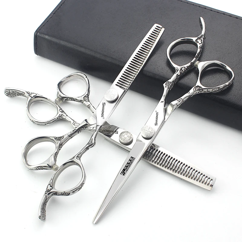 

Professional scissors set, professional hair clipper set, cutting teeth and using cutting and scissors tools to cut hair