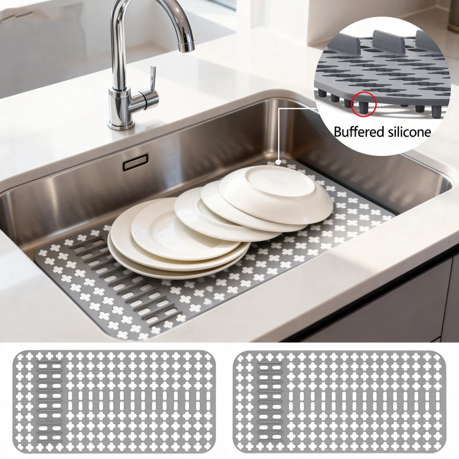 Tappetino Per Lavello In Silicone 72x40 Cm – Antigoccia, Resistente Al Calore, Antiscivolo E Tagliabile