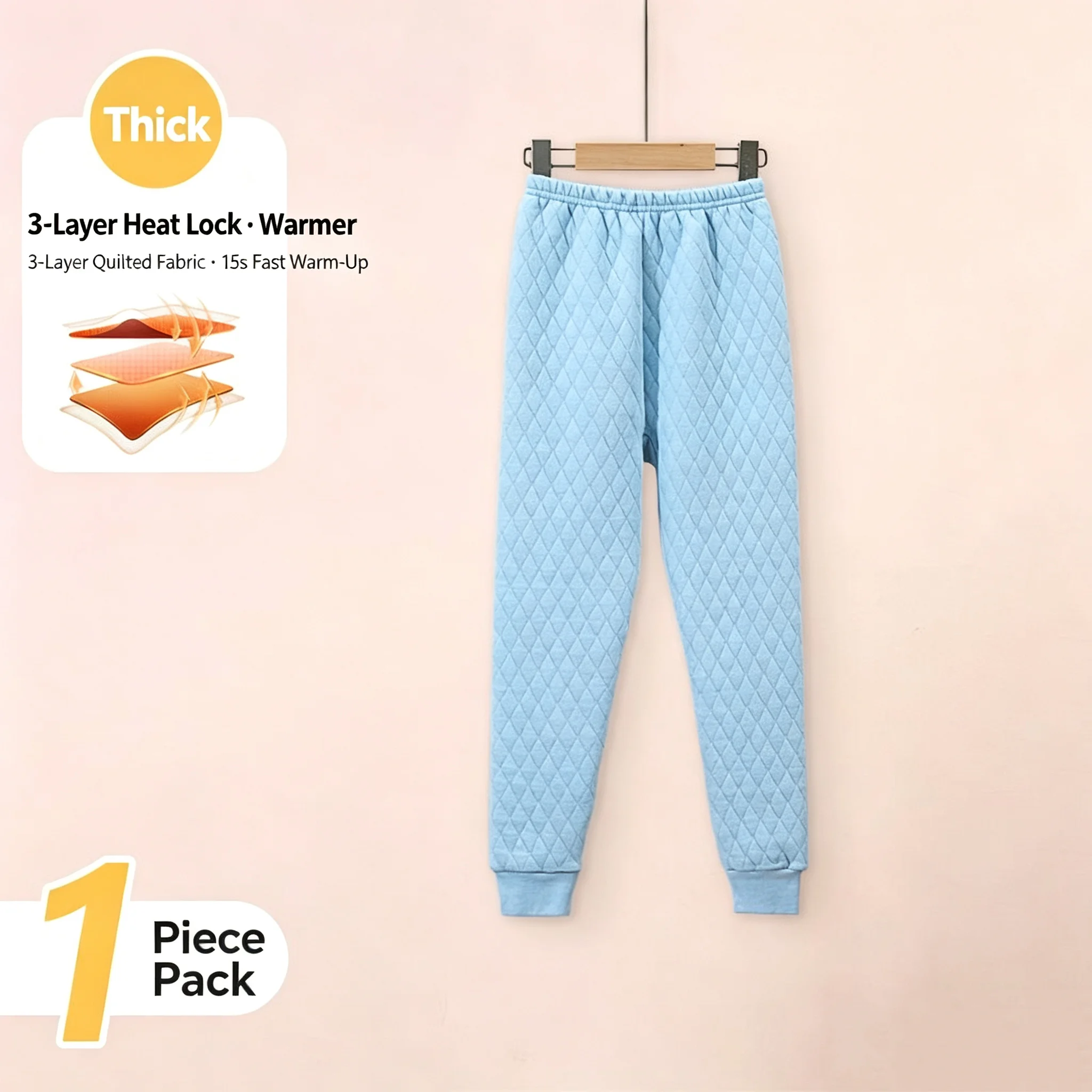 Three-layer Thickened Medium and Older Children's Girls' Pure Cotton Thermal Long Johns Trousers Children's Thermal Pants Girls