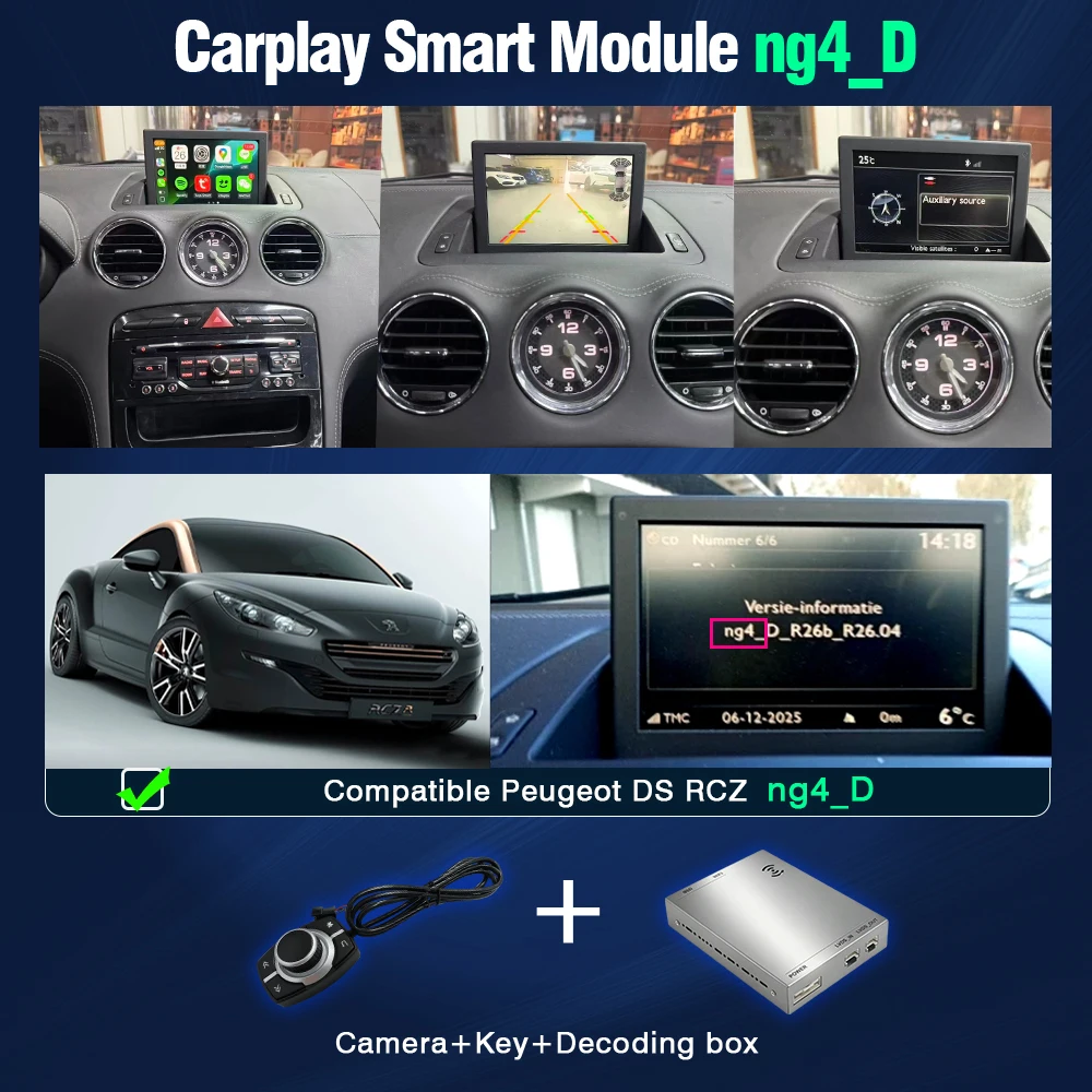 AUTOTOP Draadloze CarPlay Android Auto voor Peugeot Citroen DS rneg ng4 RNEG2 207 308 407 3008 5008 C3 RCZ Mirror Link Automodule