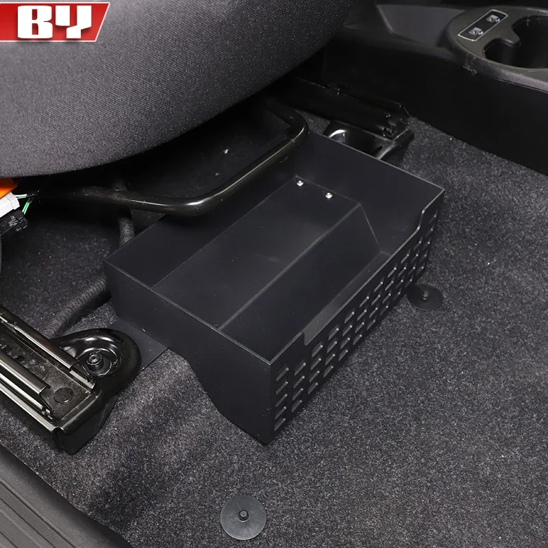 

For Fiat 500 2007-2025 Aluminum Alloy Car Front under-seat Storage Basket Organize Storage Basket Car Accessories