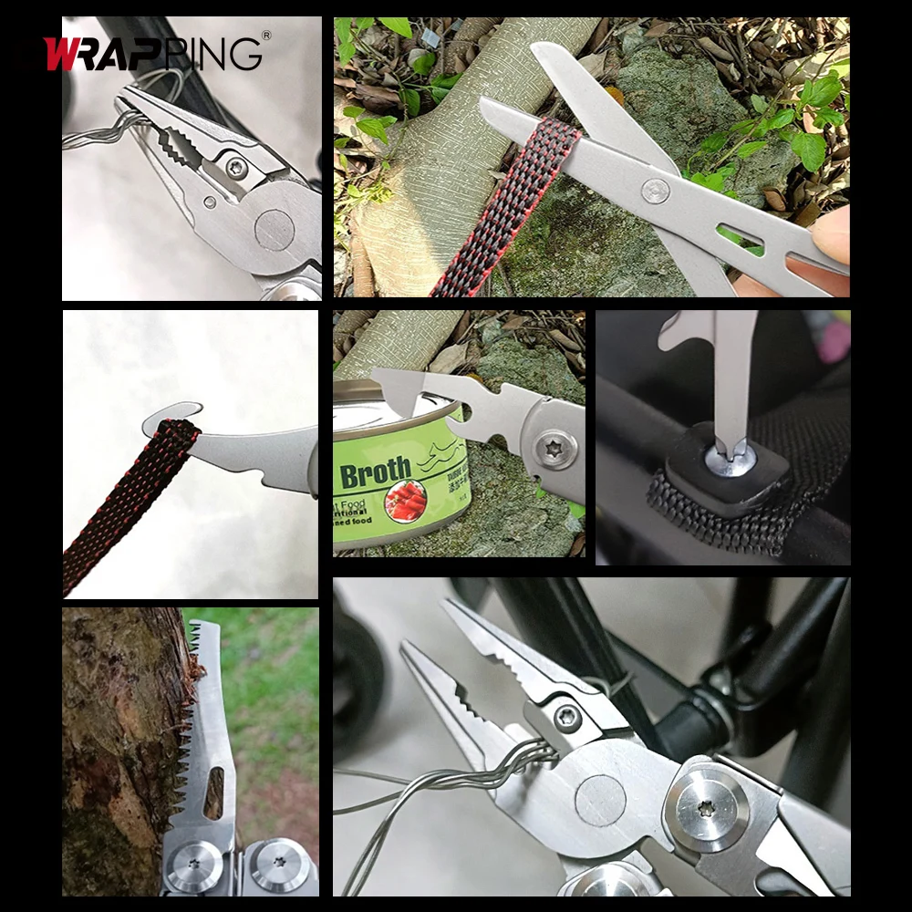 

28 in 1 Camping Multitool Foldable Stainless Steel Plier Wire Stripper Mini Portable Knife Scissors for Car Outdoor Hiking