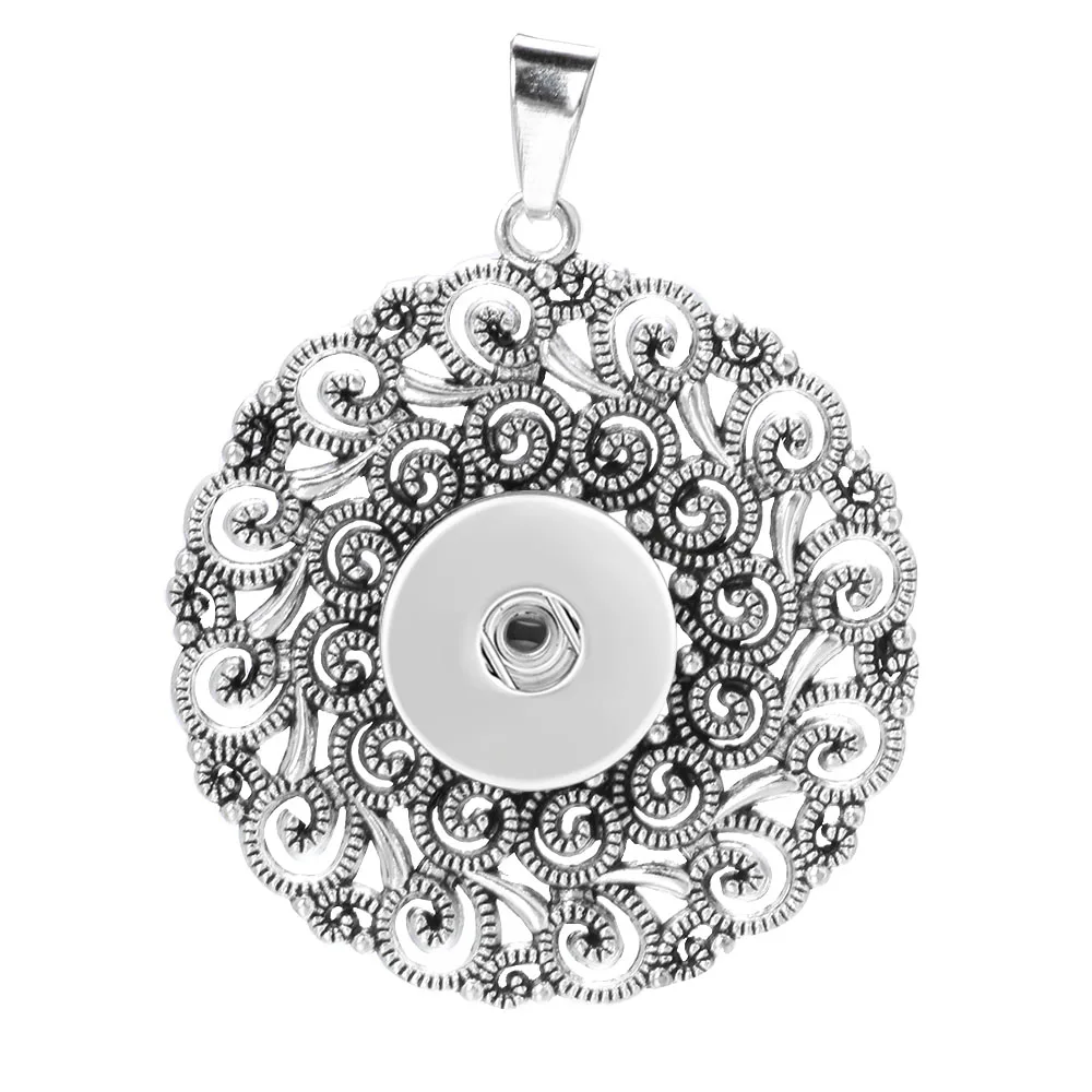 New Metal Snap Button Pendant Fit 18mm 20mm Snap Buttons Wing Feather Tree of Life Butterfly Jewelry for Women