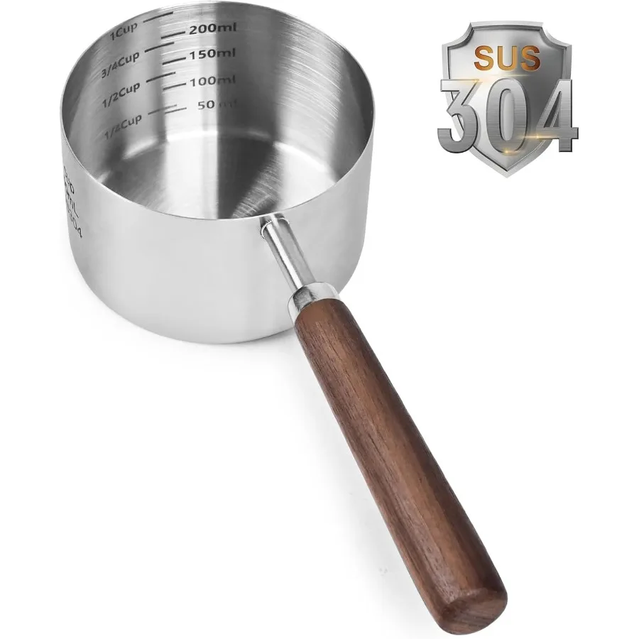 

Dog-Cat Food-Scoop Measuring-Cup - 304 stainless steel material.1-Cup capacity. Precision scale measurements