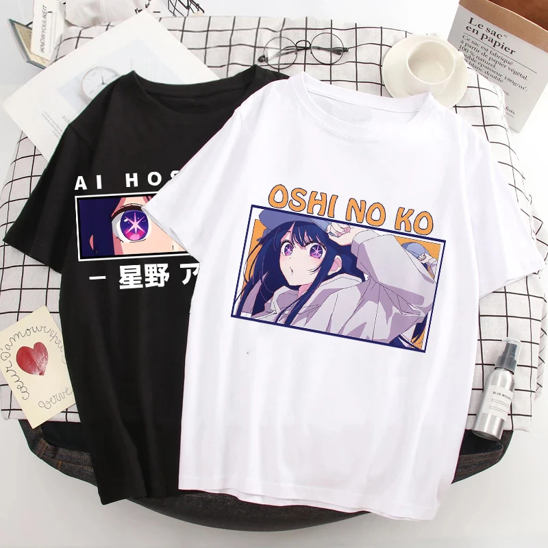 

Manga Anime Oshi No Ko T Shirt Women Harajuku Ullzang short sleeeve T-shirt Ai Ruby Akane Aquamarine Hoshino Tshirt Top Female