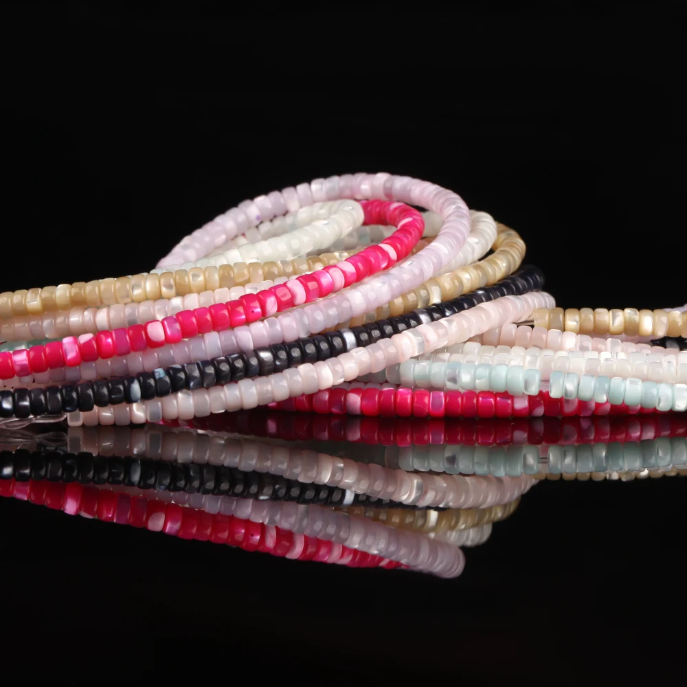 

2x4mm Natural Colorful Medium Hole Piece Shell Beads For Jewelry Making DIY Bracelets Necklace Accessories 15inches