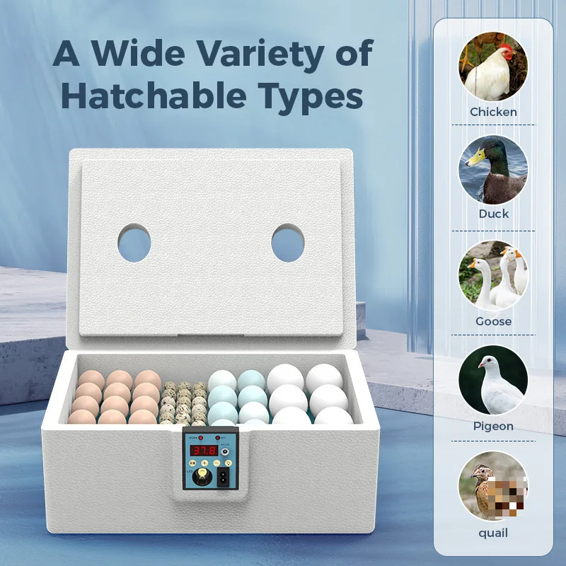

Egg Incubator Intelligent Poultry Brooder Automatic Turning Coop Bird Quail Chicken Duck Poultry Farm Hatcher Incubation Tool