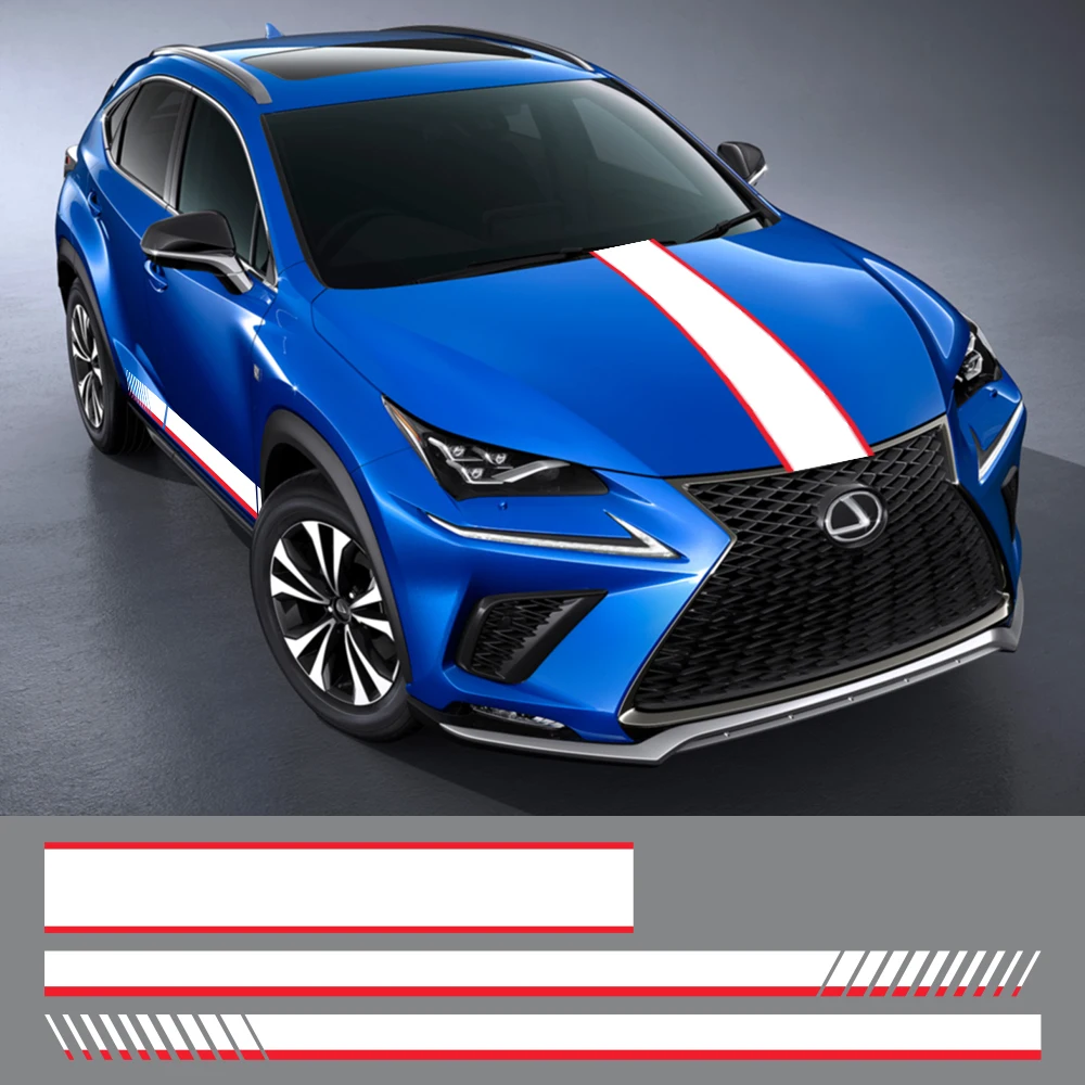 العالمي ملصقات السيارات ل الباب الجانب تنورة ، شرائط طويلة ، الفينيل فيلم الشارات ، هود ، خط الديكور ، السيارات ضبط الملحقات ، الرياضة نمط