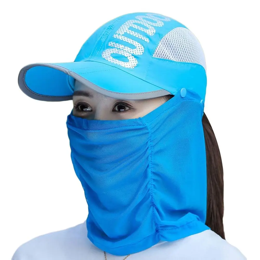 Women Breathable Detachable UV Protection Beach Cap Sunshade Sun Hat Shade Hat Baseball Cap