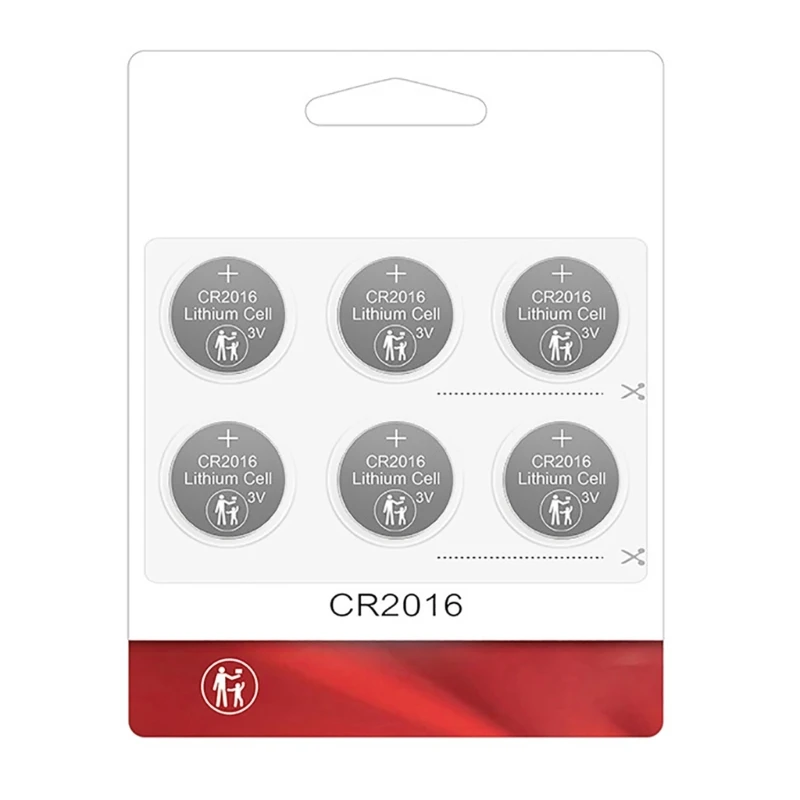 K1AA CR2016 3.0Volt Longlasting Coin Cell Batteries 3V 75mAh, 6PCS