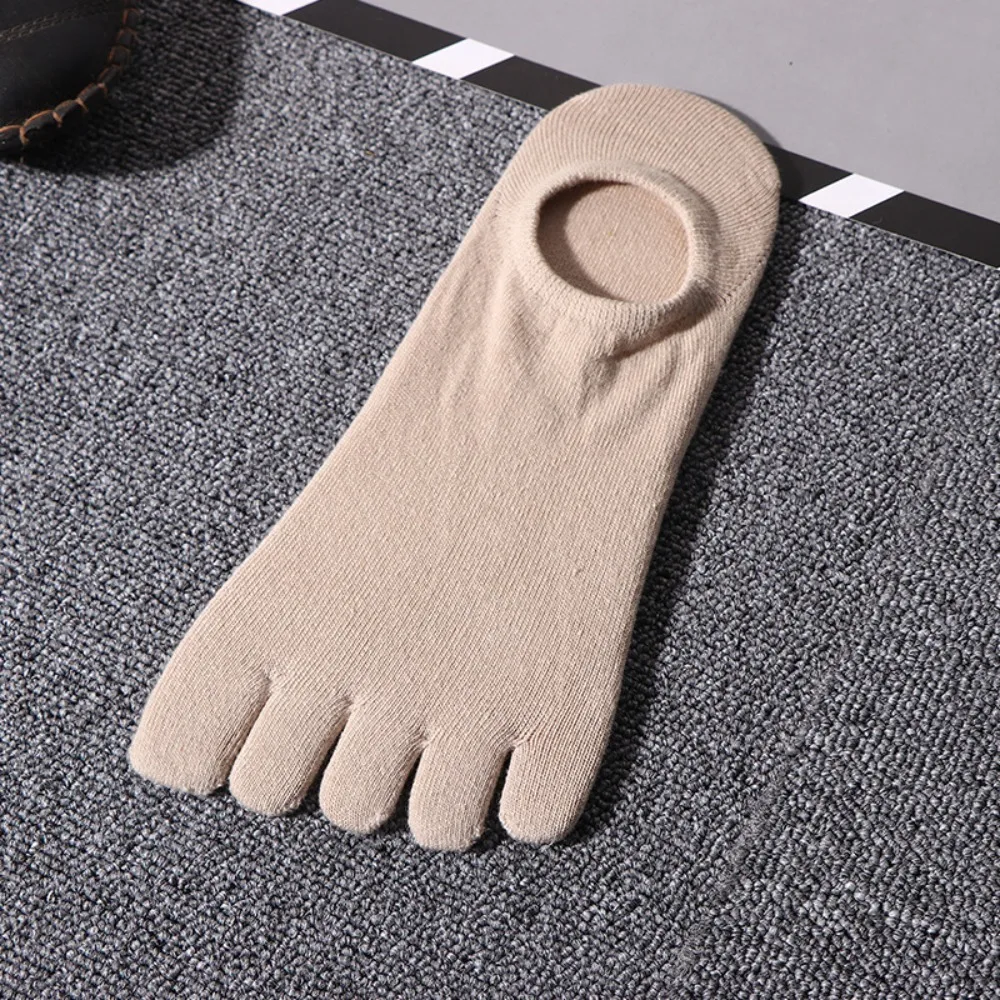 

Comfortable Cotton Men's Five Toe Socks Anti-skid Simple Five Finger Invisible Socks Running Hosiery Breathable Sports