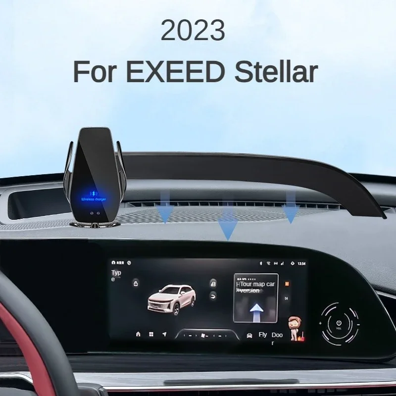 

2023 For EXEED Stellar Car Screen Phone Holder Wireless Charger Navigation Mount Interior Accessories 12.3 Inch Size