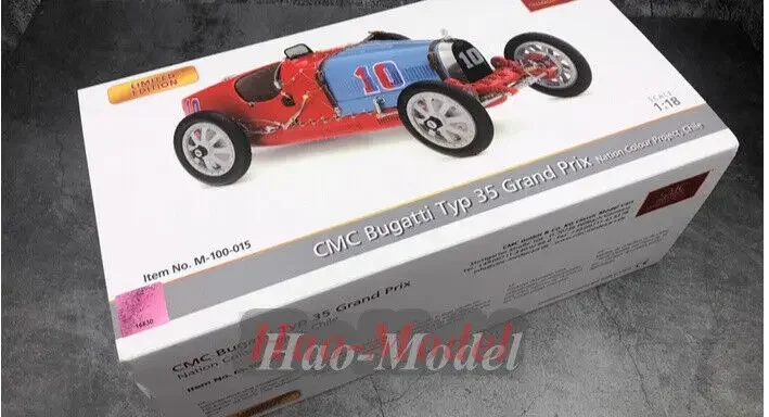 CMC 1/18 For Bugatti T35 #10 1924 Car Model Alloy Kids Toys Boys Birthday Gifts Simulation Hobby Display Collection Red blue