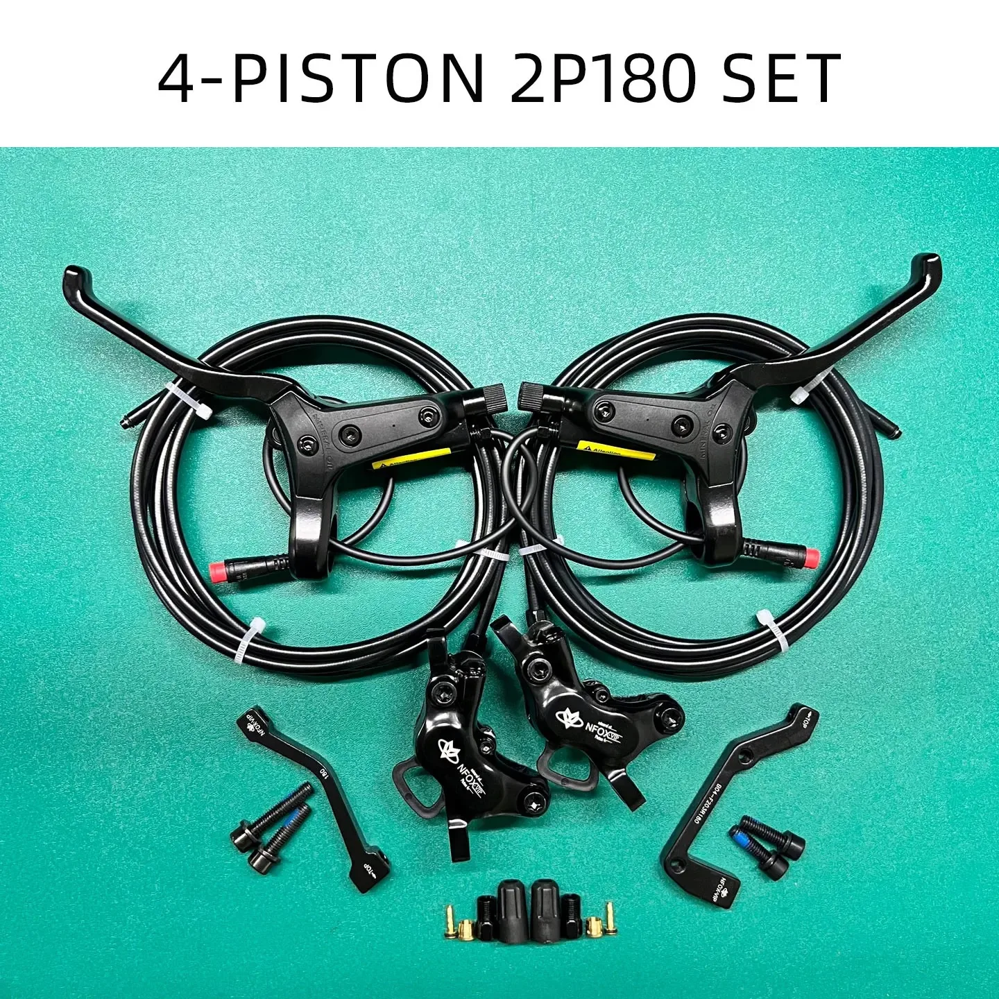 NFOX mountainbike hydraulische schijfremset SM2A vierzuigerremklauw elektrische scooter 2-pins 3-pins power-off hendel accessoires - afbeelding 1